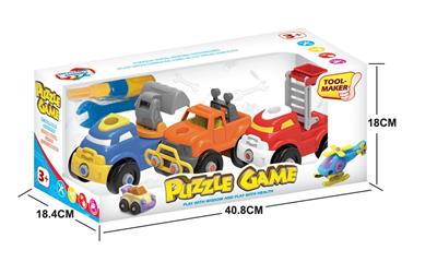 卡通拆装小挖掘 越野车 云梯车 - OBL828358