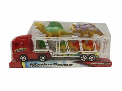 FIVE DINOSAURS IN INERTIAL DOUBLE DECK VEHICLE - OBL830207