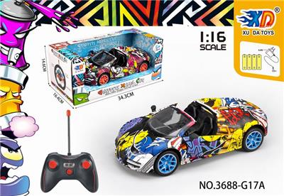 1:16布加迪敞篷涂鸦五
通自动开车门遥控车 - OBL831674