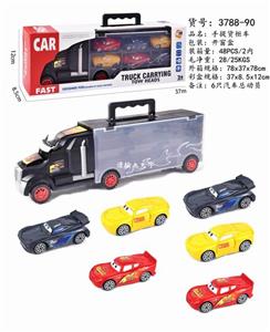 货柜滑行拖头车带6只滑行汽车总动员（3色） - OBL832458