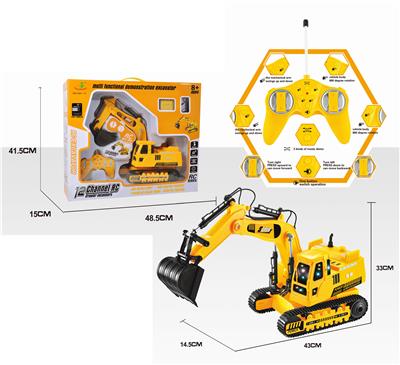 12通道遥控履带挖掘机/三种音乐自动切换模式/一键启动/前进/后退/左转/右转/音乐/炫彩灯光车身680°旋转 - OBL833249