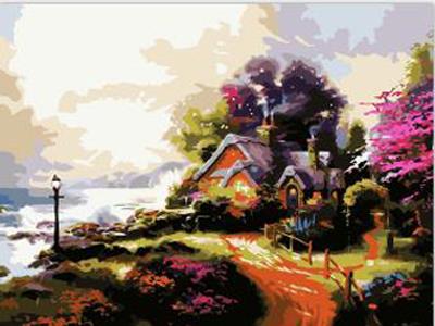 DIY数字油画  海边小屋 - OBL834976