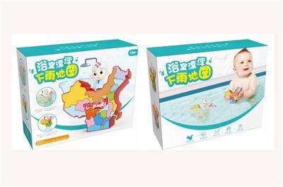 A FLOATING WATER TOY IN A MAP BATHROOM IN CHINA. - OBL835648
