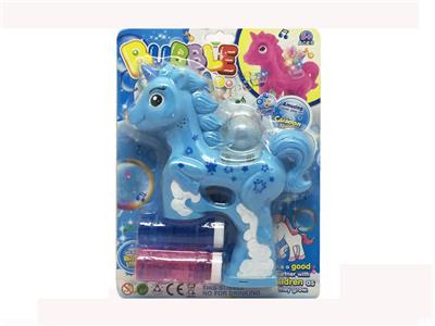 ELECTRIC UNICORN WITH STAGE BULB BUBBLE GUN. - OBL835886