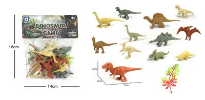 12款恐龙+1树叶   实心软胶套装 - OBL838746