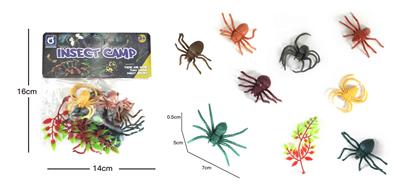 8款蜘蛛+1树叶    实心软胶动物套装 - OBL838764