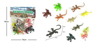 8款爬行+1树叶    实心软胶动物套装 - OBL838770