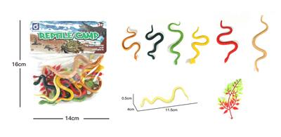 8款蛇+1树叶      实心软胶动物套装 - OBL838773