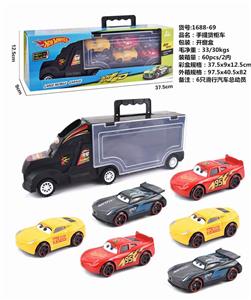 HAND-HELD GIFT BOX CONTAINER TAXI TOW TRUCK WITH 6 TAXIING CAR GENERAL MOBILIZATION (3 COLORS) - OBL839235