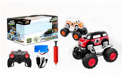 迷你涂鸦、2.4G遥控、四驱、水陆两栖、充气轮皮 - OBL840040