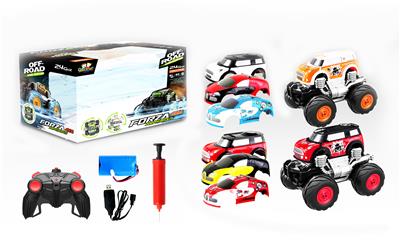 迷你涂鸦配2壳、2.4G遥控、四驱、水陆两栖、充气轮皮 - OBL840043