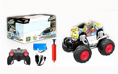 布加迪涂鸦2.4G遥控、四驱、水陆两栖、充气轮皮 - OBL840046