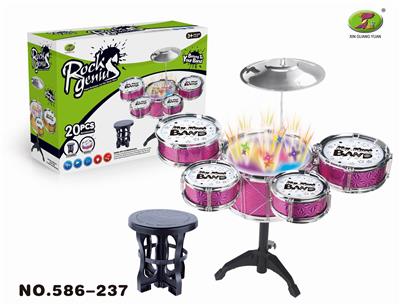 RED, BLUE AND GOLD 3 COLOR LIGHT MUSIC SHAKE JAZZ DRUM SET 5 DRUM CHAIRS. - OBL840774