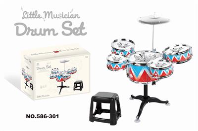 MONOCHROME SINGLE DRUM FACE JAZZ DRUM SET 5 DRUMS AND CHAIRS - OBL840815