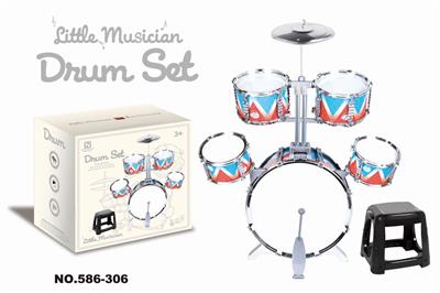 MONOCHROME JAZZ DRUM SET 5 DRUMS AND CHAIRS - OBL840818