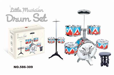 MONOCHROME JAZZ DRUM SET 7 DRUMS AND CHAIRS - OBL840821