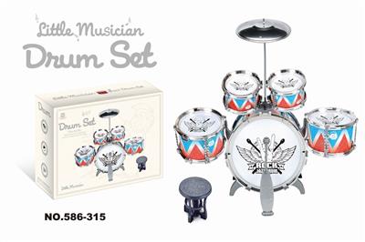 MONOCHROME JAZZ DRUM SET 5 DRUMS AND CHAIRS - OBL840826