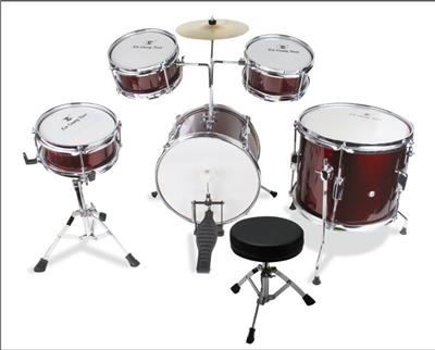 WINE RED ELECTROPLATING ALLOY JAZZ DRUM SET 5 DRUMS AND CHAIRS - OBL840831