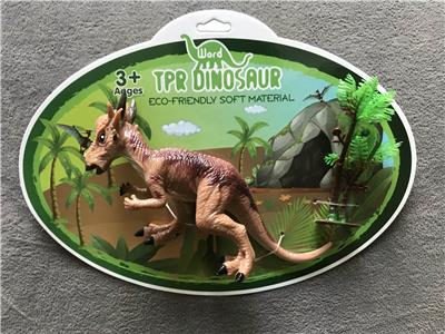 TPR实心仿真恐龙肿头龙棕色 - OBL841849