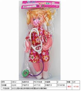 18寸32厘米高空身弯脚花布眨眼肥童加听诊器奶嘴IC - OBL841918