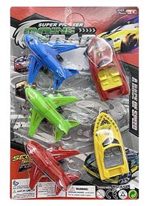 实色滑行飞机3只+2只滑行船 - OBL843678