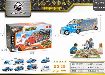 1: 22 TRAILER CONTAINER STORAGE ALLOY POLICE CAR - OBL843791