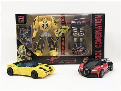 手动变形机器人汽车+手动一键变形汽车 - OBL844409
