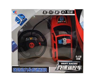 路虎越野1:18二通+方向盘遥控器+3D灯光警车 - OBL844722