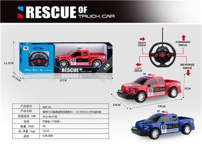 Ford F150 Raptor cross country four way police car 1:16 / 3D lighting and steering wheel remote control - OBL844755