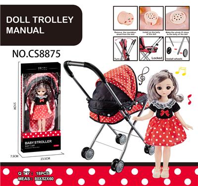 Baby sunshade trolley and 12 dolls IC - OBL846924