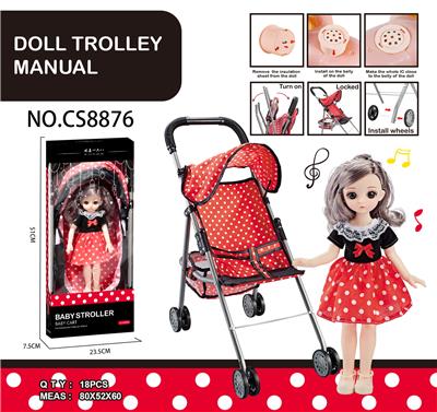 Baby sunshade trolley and 12 dolls IC - OBL846925