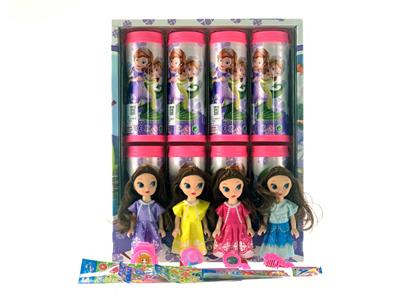 6 SOFIA HAIR CLIP CAP, SCHOOLBAG, COMB MIRROR, COLOR PASTE (8PCS \/ BOX) - OBL847549