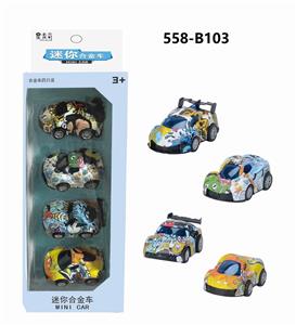 4 GRAFFITI-BACK ALLOY CARS - OBL847938