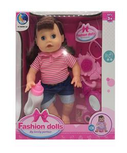 12寸活眼12声IC喝水尿尿娃娃带奶瓶+4饰品 - OBL848069