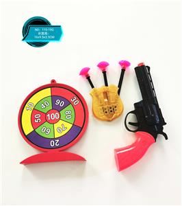 SOFT-BULLET LEFT-WHEELED GUN WITH ROUND-TARGET POLICE SUIT - OBL848854