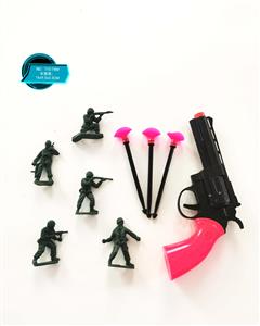 SOFT BULLET REVOLVER WITH 5 SMALL MILITARY POLICE SUITS - OBL848856