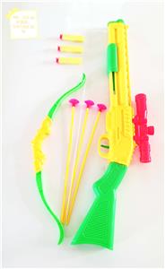 SOFT BULLET GUN WITH 6 SMALL MILITARY POLICE SUITS - OBL848861