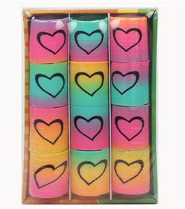 12 HEART-SHAPED RAINBOW RINGS - OBL849660