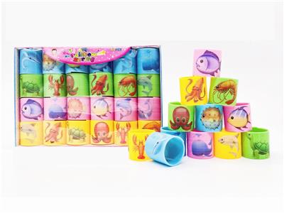 3.5 * 3.5 RAINBOW CIRCLE OF MARINE ANIMALS - OBL850860