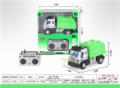 1：64四通2.4G遥控环卫垃圾车（欧式） - OBL851410