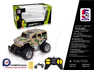 1:24迷彩悍马吉普越野遥控车（包电） - OBL852422