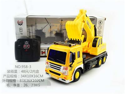 四通遥控带灯光工程勾机车 - OBL852620