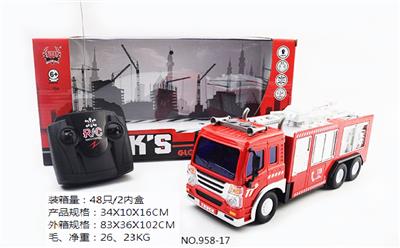 四通遥控带灯光消防车 - OBL852634