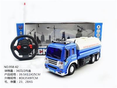 四通遥控带灯光方向盘清障洒水车 - OBL852659