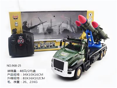 四通遥控带灯光军事导弹车3炮 - OBL852689
