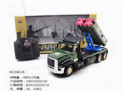 四通遥控带灯光军事导弹车8炮 - OBL852690