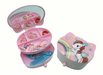 OVERSIZED TWO-TIER COSMETIC BOX JEWELRY SET - OBL852906