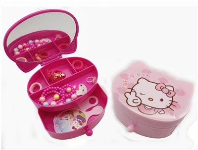 OVERSIZED TWO-TIER COSMETIC BOX JEWELRY SET - OBL852907