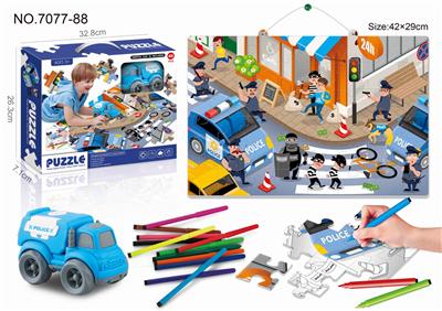 警察拼图涂画警察 - OBL853226