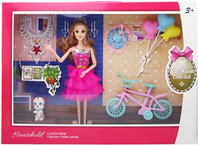11.5 9-JOINT BARBIE WITH BICYCLE BALLOON - OBL853308